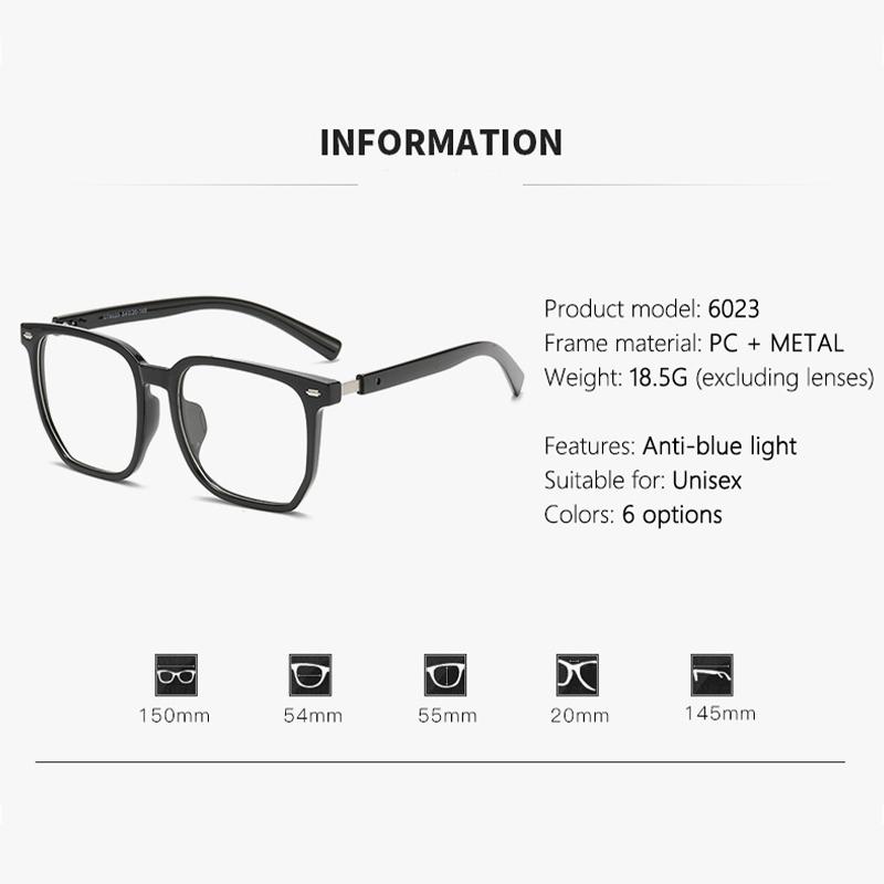 Posensitive Color-changing Anti-blue-light Polygonal Large-frame Near-sighted Glasses