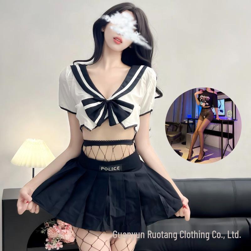 Temptation Schoolgirl Cosplay Lingerie Set: JK Uniform, Short Skirt, Swimsuit, Sweet & Playful