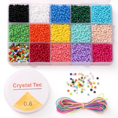 15 bokser/pose Glassfrøperler Elastisk Tråd Snøre For DIY Tilbehør Smykkefremstilling