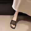 Fashion Summer New Women's Shoes Interwoven Fabric Flat 100 Casual Non-slip Sandals Woven Sandals Summer Outside Wear