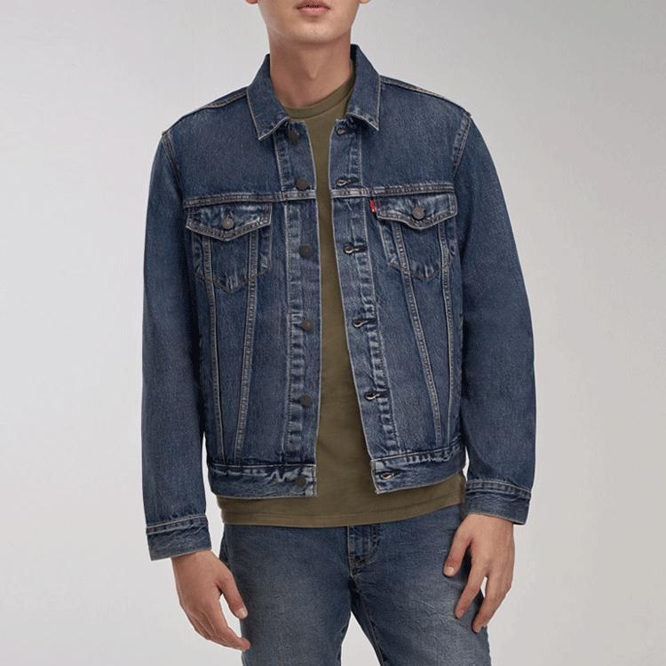Levis Single Button Long Sleeve Denim Jacket Men Jackets Dark-Blue 72334-0573