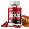 Suplemento Energético de Ginseng Vermelho Coreano, Melhora o Foco, Extrato de Raiz de Ginseng de Alta Concentração, 120 Cápsulas Vegetarianas