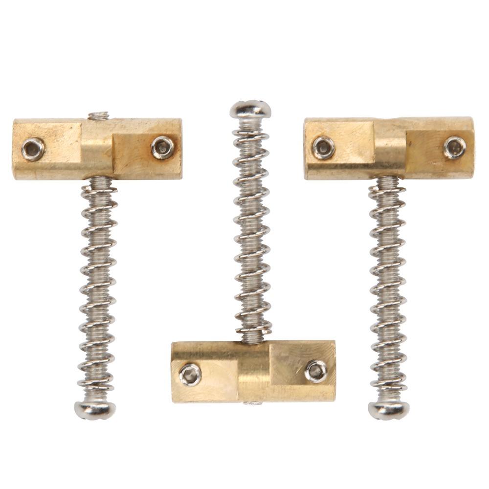 3PCS Metal Guitar Bridge Saddles Brass Color Compensated Guitar Saddles For Telecaster Guitar