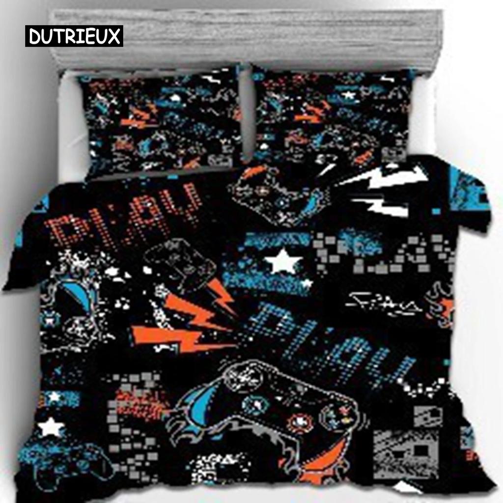 Gamepad Comforter Cover Gamer Bedding Set Teens Video Game Duvet Cover for Youth Kids Boys Modern Game Controller Bedspread
