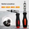 1Pc Multi-Function Magnetic Ratchet Screwdriver - 0-180° Angle Adjustable 1/4" Hex Driver with Bidirectional Rotation