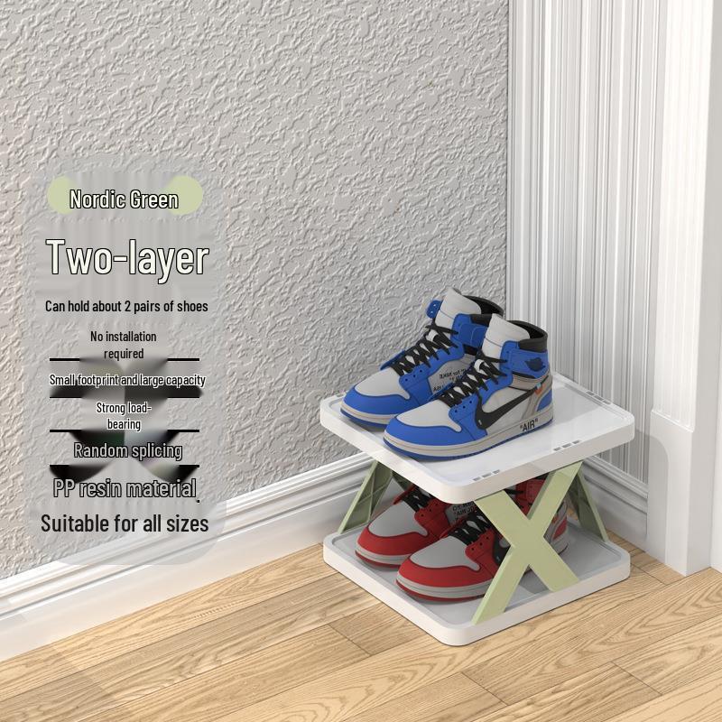 Foldable X-Shaped Multi-Layer Shoe Rack for Home, Balcony, or Dorm Storage