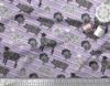 Soimoi Purple Japan Crepe Satin Fabric Stencil Cow & Pig Animal Printed Fabric 1 metre 42 Inch