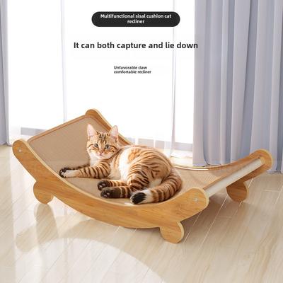 Cat Scratching Board Wooden Cat Bed Removable Wear-resistant Crumb-free Multifunctional Cat Lounge Chair Kitten Nest Cat Toy