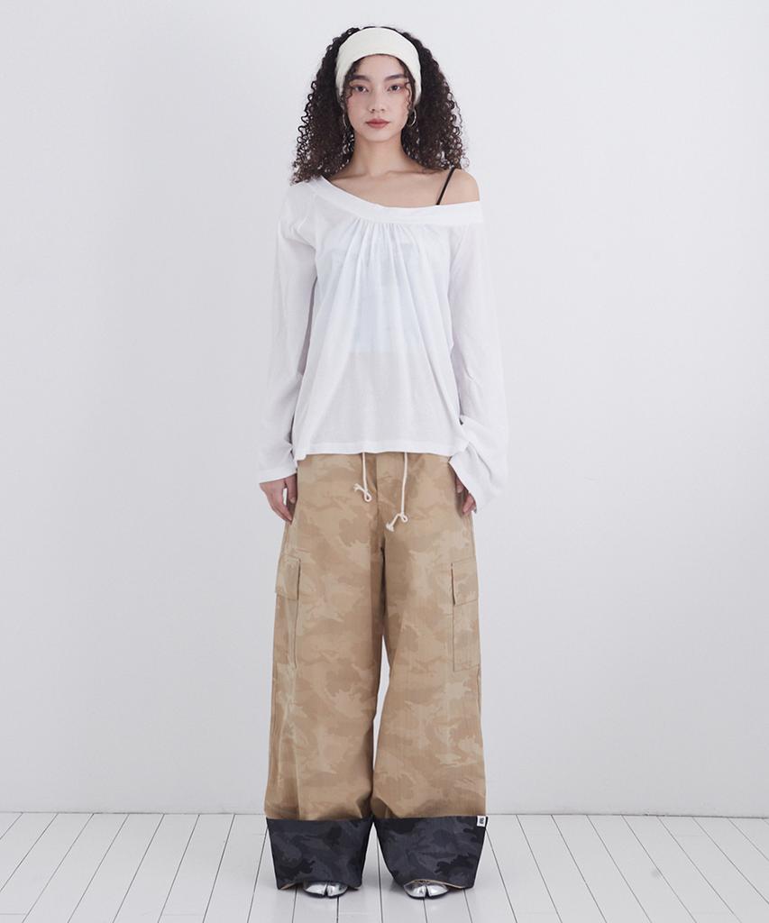 Soleubi Dual Camo Roll-Up Pants / Beige