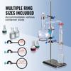 Lab Stand Support, Laboratory Retort Support Stand Set, Steel Lab Stand 23.6" Rod and 8.3" x 5.3" Cast Iron Base, Includes Flask Clamps, a Burette