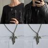 Halloween Vampire Mythology Pendant Necklace With Wing Motif For Costume Accessory