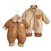 Reversible Velvet Baby Jumpsuit for Autumn and Winter - Warm and Thickened Design