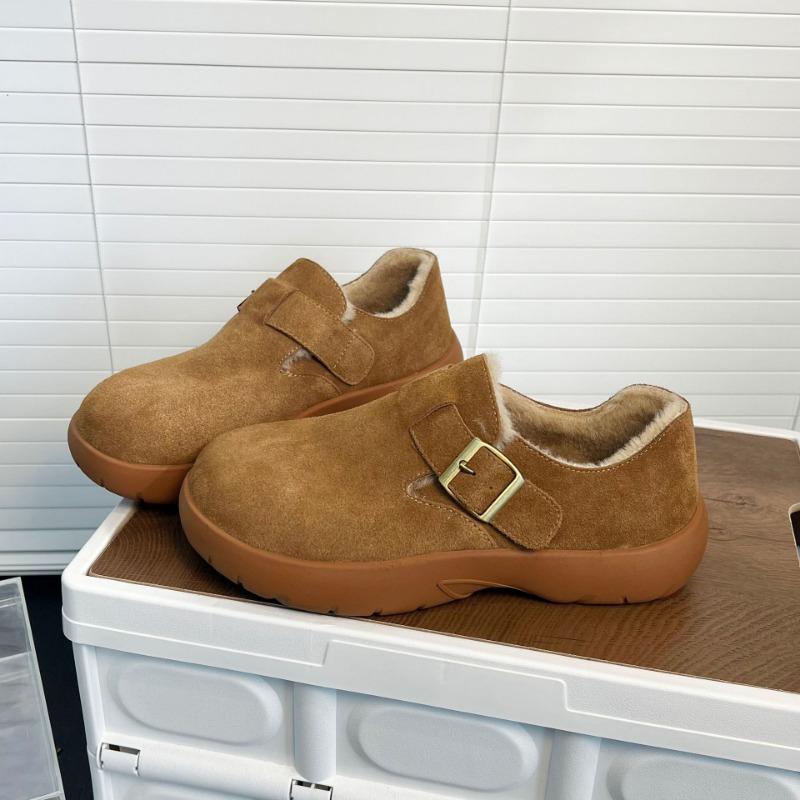 Leather platform women's winter velvet new fashion versatile non-slip wool warm snow cotton shoes