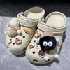 Coal Briquette Plush Doll Shoe Ornaments: Removable & Cute Clog Accessories 