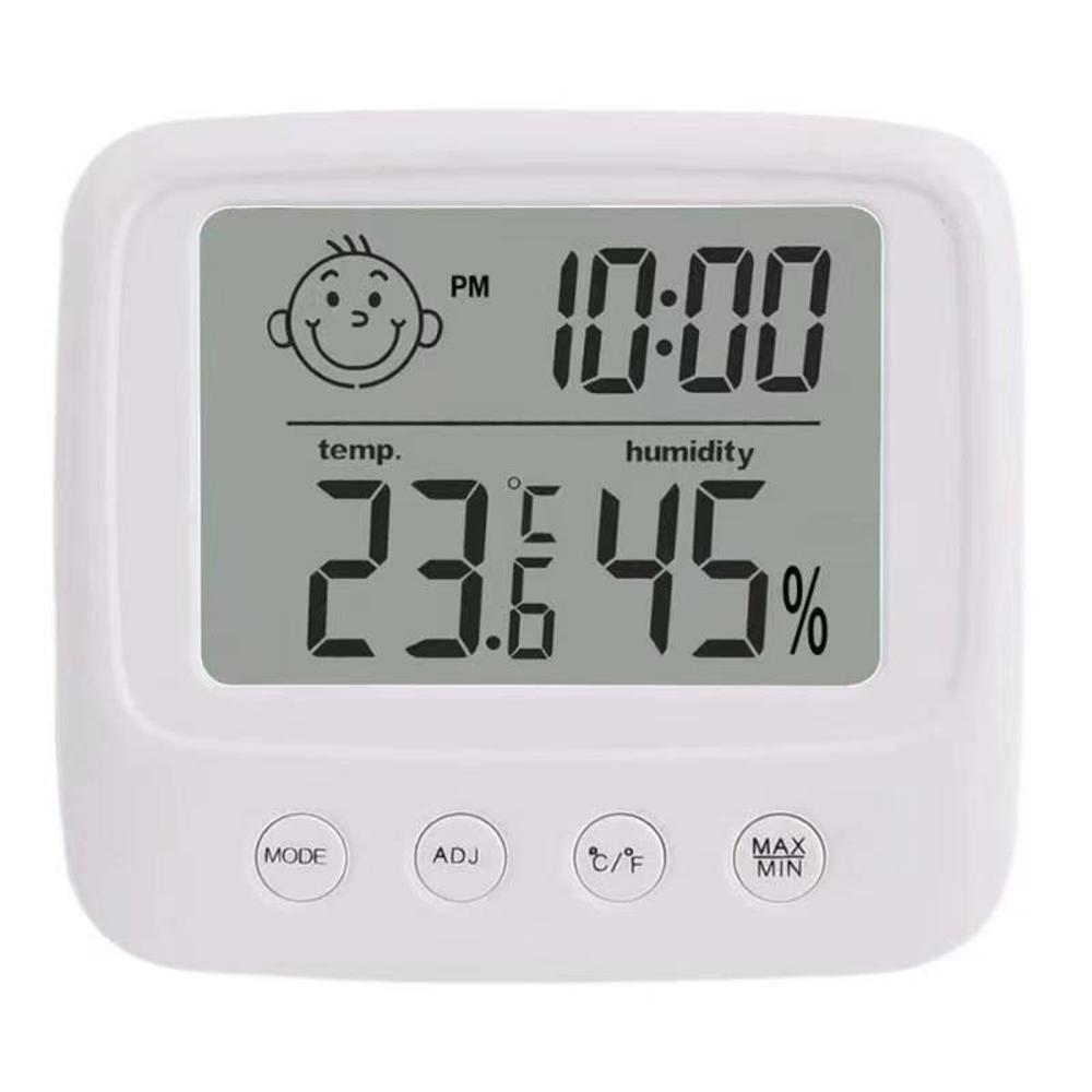Indoor Thermometers Digital Meter Hygrometer Room Thermometer and Humidity Gauge with Clock Humidity Temperature Tool No Backlit