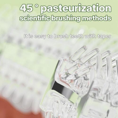 Yonuaret Children's Toothbrush, U-Shaped, 360× Oral Cleansing, Soft Silicone, for Babies To 12 Years Old, Green, Manual