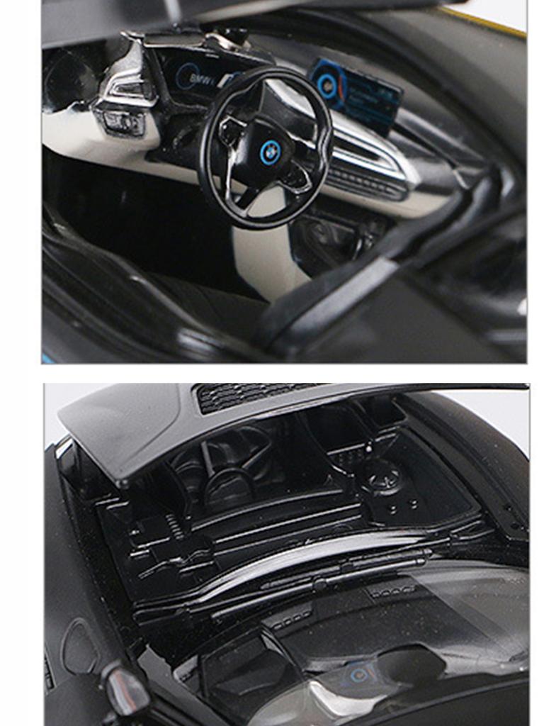 ACB1 Rastar 1:24 BMW I8 model car, zinc alloy metal decoration, collectible gift car