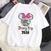 2026   Trip Mickey Minnie Mouse White TShirts Y2k Fashion Unisex Streetwear Casual Tops Cotton Casual Loose Short Sleeve