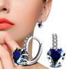 Hot Sales  Silver Needle  AAA Zircon Earrings For Women Brincos Love Heart Blue Crystal Earrings Accessorie Wedding