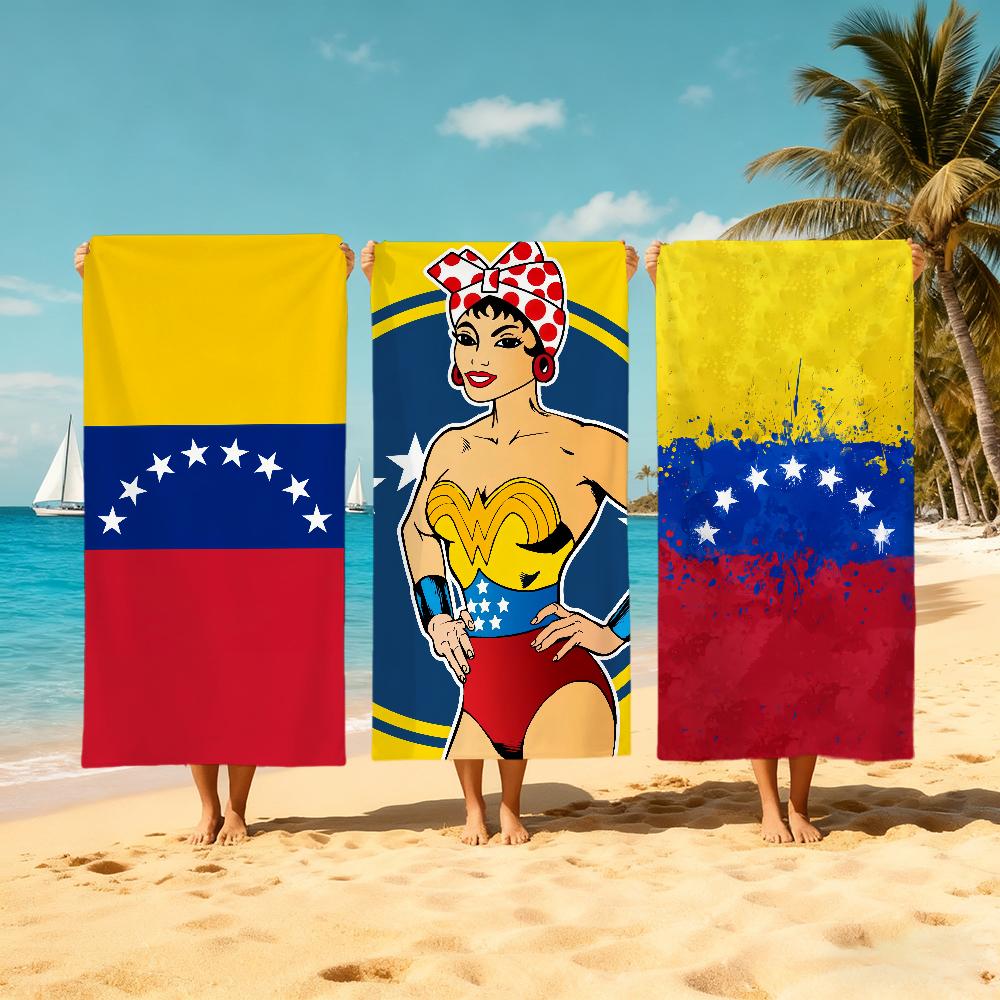 fashion pop art V-venezuela-a Towel Large Quick-Drying Microfiber soft Beach Towel for Travel Fitness Sauna Bathing Camping