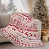 Red Snowflake Christmas Flannel Blanket - Soft and Cozy for Bed, Car, or Sofa, Perfect Holiday Gift.
