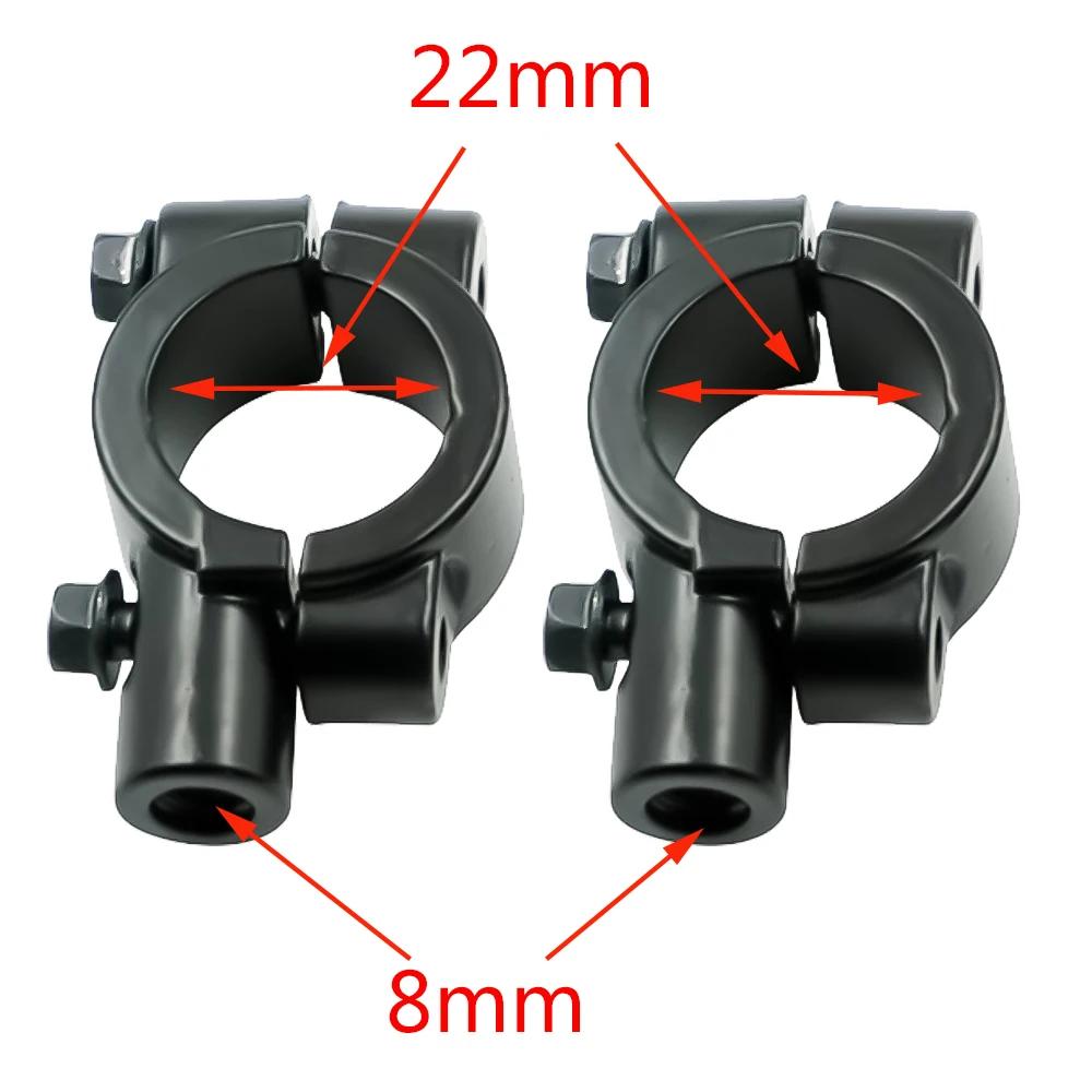 Motorrad Rückspiegel Halterung, Schwarz, Silber Spiegelhalter Klemme, Verschiedene Größen, 22mm, 10mm, 8mm, 25mm, 2Stk