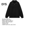 Men's Lapel Sweatshirt Casual Zip Collar Long Sleeve Pullover Loose Fit Solid Color Top for Streetwear Sports Daily Wear