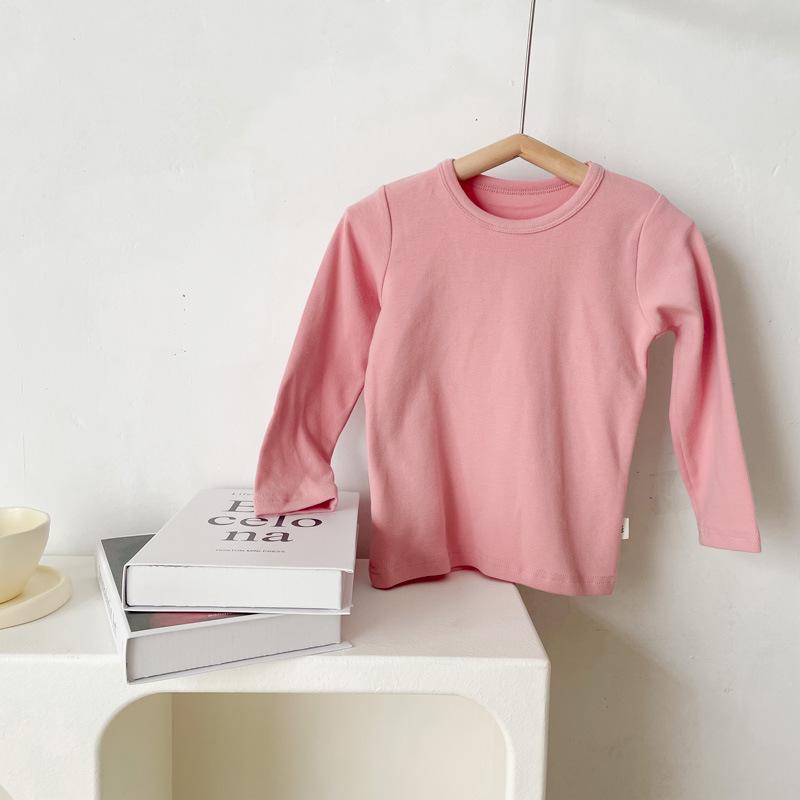 

Дитячий топ з довгим рукавом - Базовий шар - Однотонна біла або чорна футболка зі 100% бавовни для хлопчиків та дівчаток, для весни/осені 100 cm