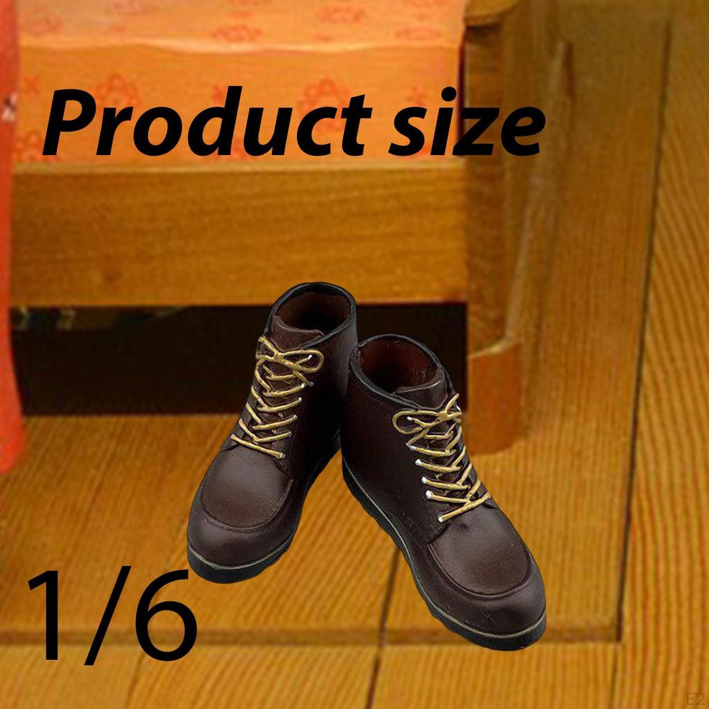 1/6 Scale Male Doll Boots Miniature Solid Hiking Dhoes Pretend Play Handmade for Collectible
