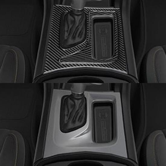 2pcs Carbon Fiber Console Gear Shift Box Panel Cover For Dodge Charger 2015-