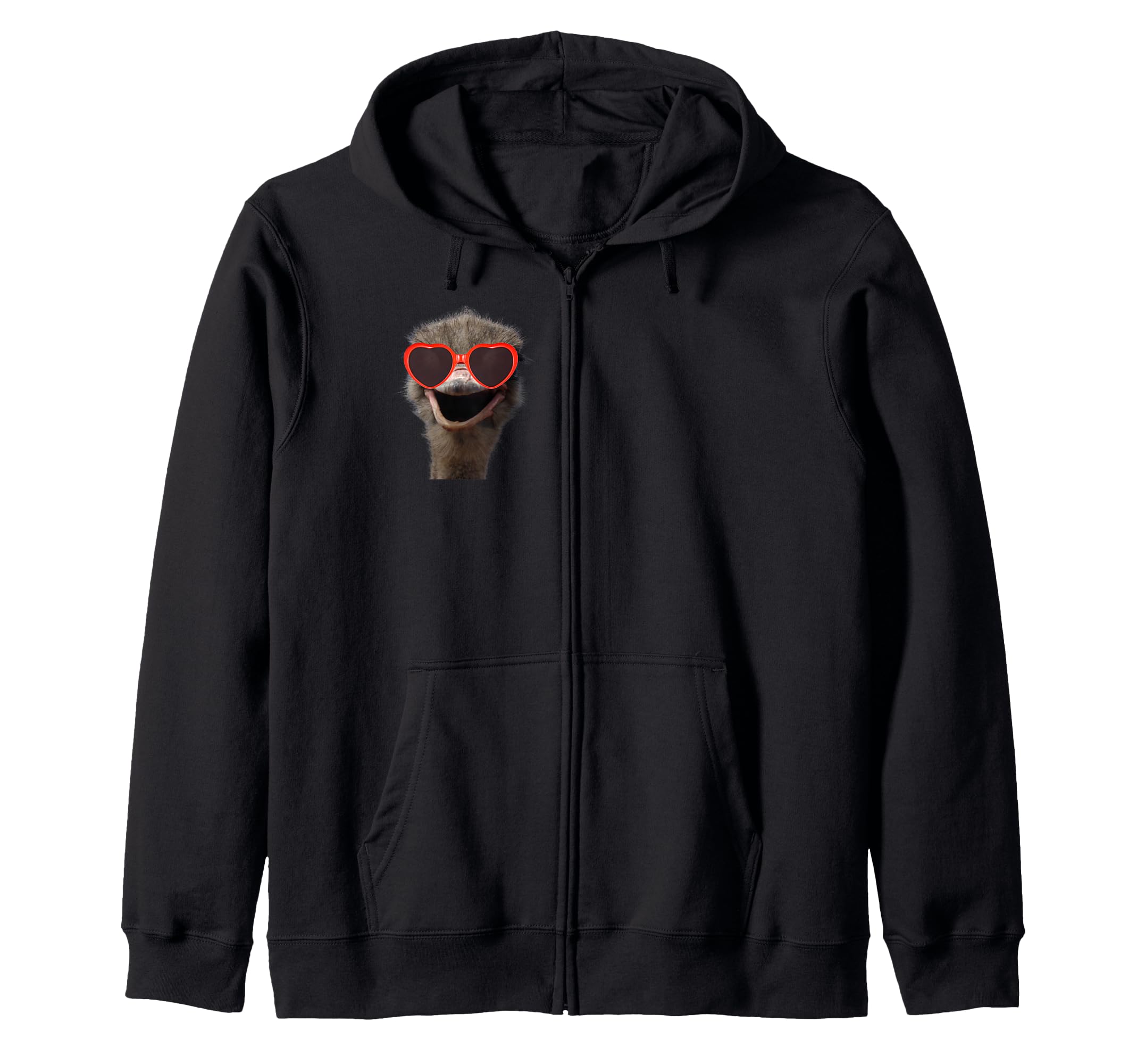 

Funny Ostrich Head, Safari Bird Sunglasses Funny Ostrich. Zip Hoodie