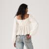 Levis Fashion Trend Puff Sleeve Lace Doll Top Women tops 005ZT-0002