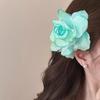 Große Farbverlauf Seidenrose Haarspange - 3D Blumendesign für Frauen, Perfekt für Fotos am Meer