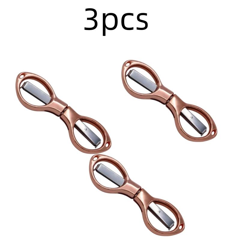 Simple Portable Folding Scissors Solid Color Glasses Shape Paper Cutters Students Handmade DIY Tools School Office Supplies
