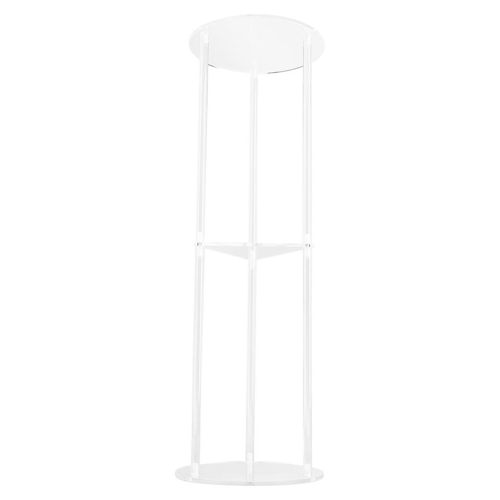 Side Table Modern Stable 3 Tier Round Acrylic Drink Table for Living Room Bedroom Bedside Transparen