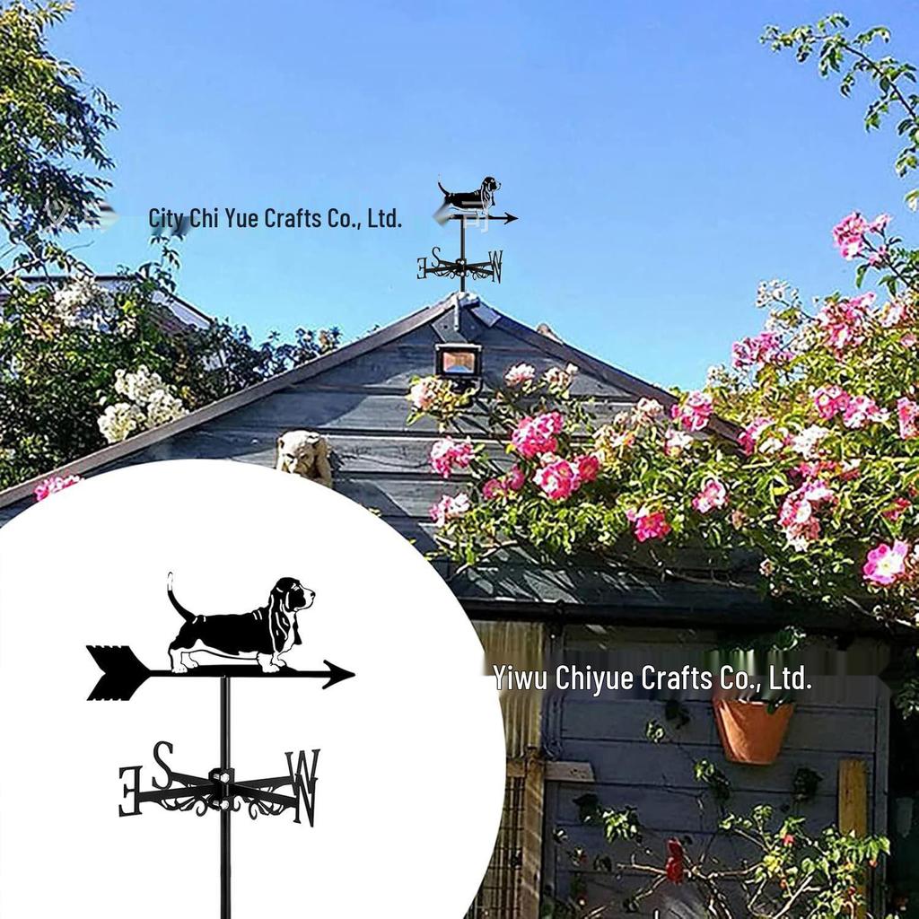 Weather Vane Ornament: Outdoor Wrought Iron Spray-Painted Roof Decoration Metal Craft