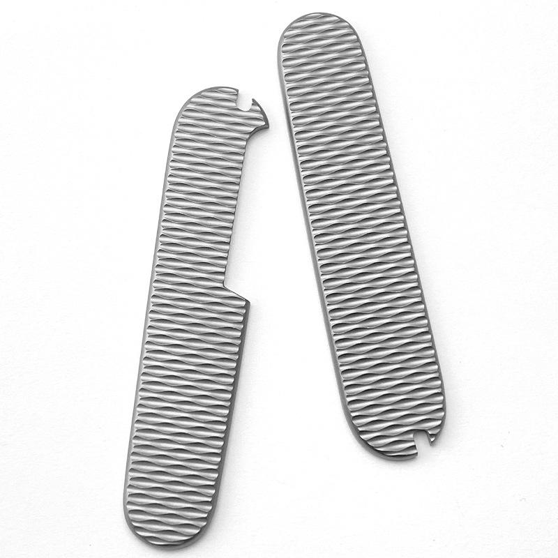 

91 мм титановый сплав / латунь швейцарский армейский нож с рисунком рыбьей чешуи Ally TC4 нашивка ручка для домашнего изготовления ножей своими руками аксессуары для ножа белый