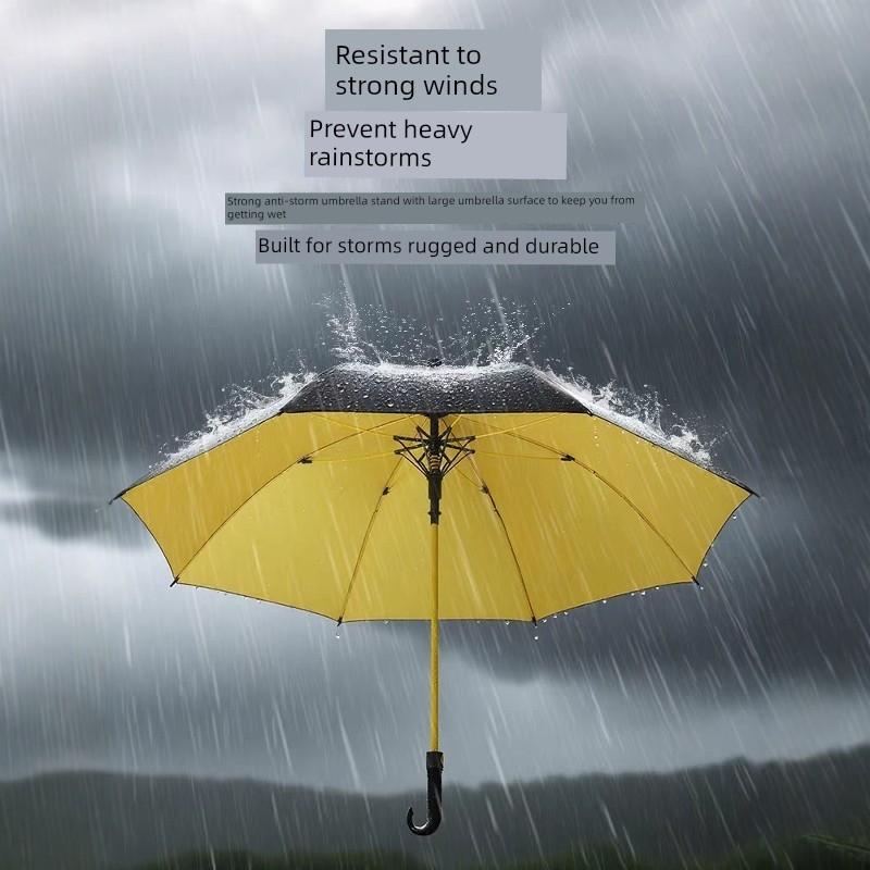 Umbrella Is Enlarged, Thickened, Reinforced, and Specially Designed for Heavy Rain, Suitable for Three People, with Long Handle, Golf-Sized