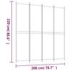 4 Piece Black Room Divider 200 X 220 Cm Fabric