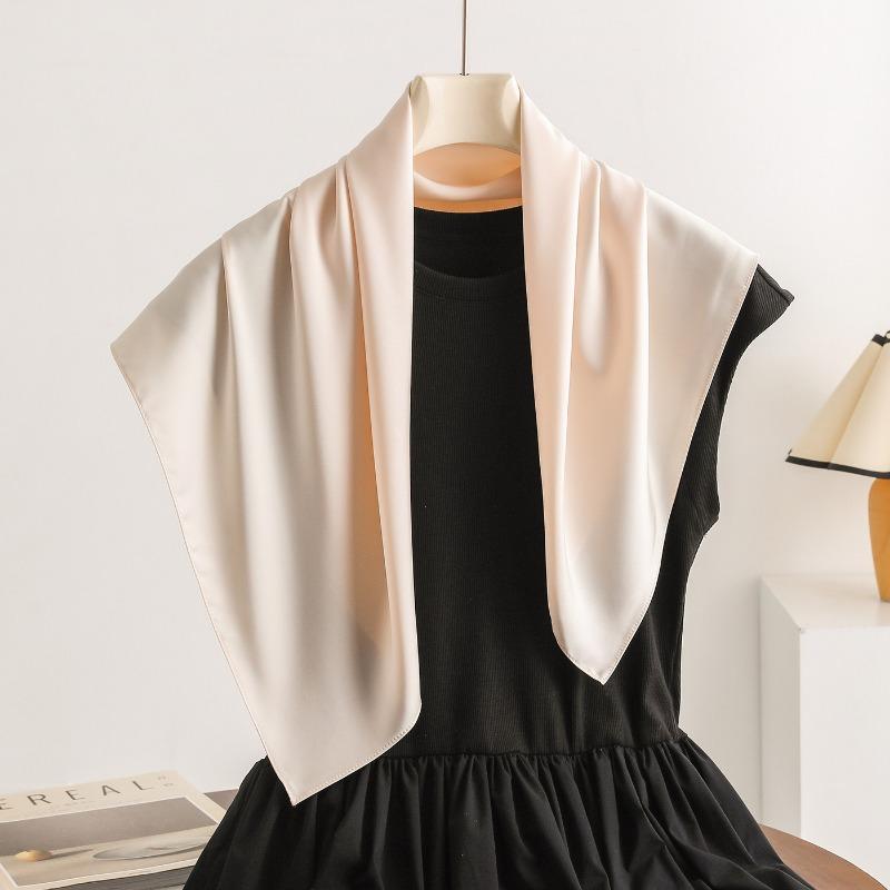 Elegant Elastic Satin Square Scarf Fashion Versatile Women Neck Scarf