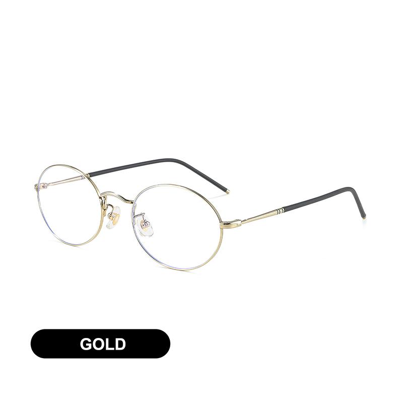 

Ultra-lightweight Versatile Metal Retro Glasses Frames For Men Women Comfortable Fashionable Eyewear Business Casual Eyeglasses золотой