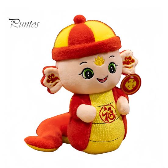 

Китайская новогодняя кукла змея 2025 плюшевая змея, очаровательная змея-талисман, игрушка для украшения стола на весенний фестиваль 12cm