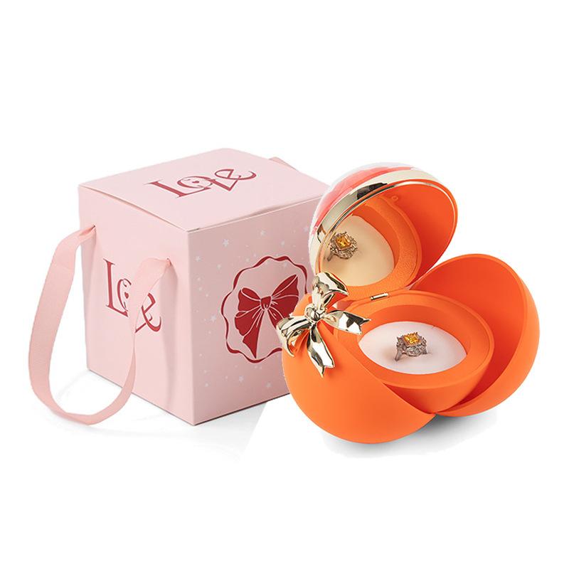 

Luxury bow ring box, suitable for proposal and engagement оранжевый