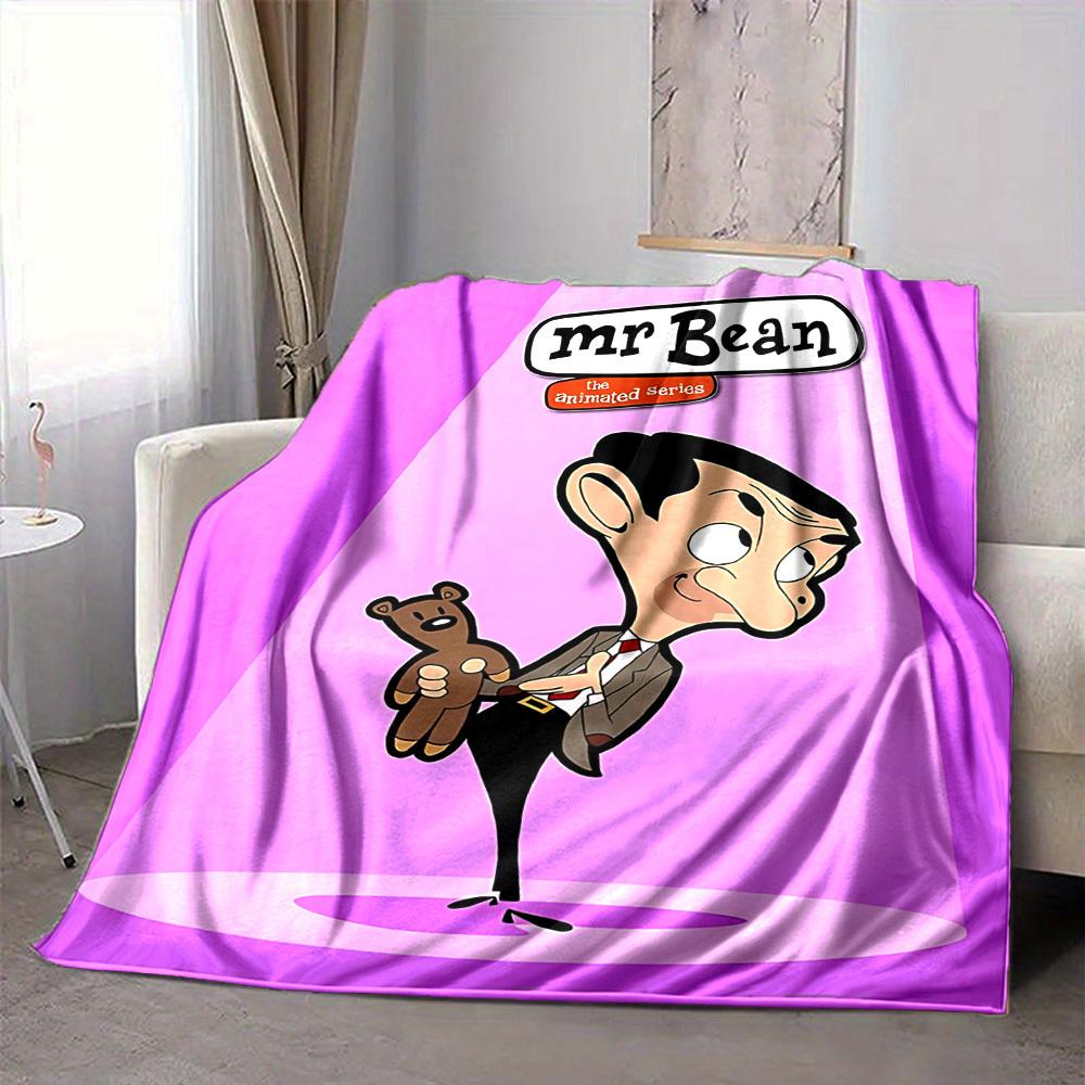 1pc Mr Bean, Animated Series Blanket Versatile for Couch, Office Bed
