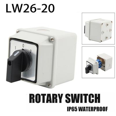 Changeover Switch 3-Position IP65 Enclosed Plastic Reusable LW26 20A