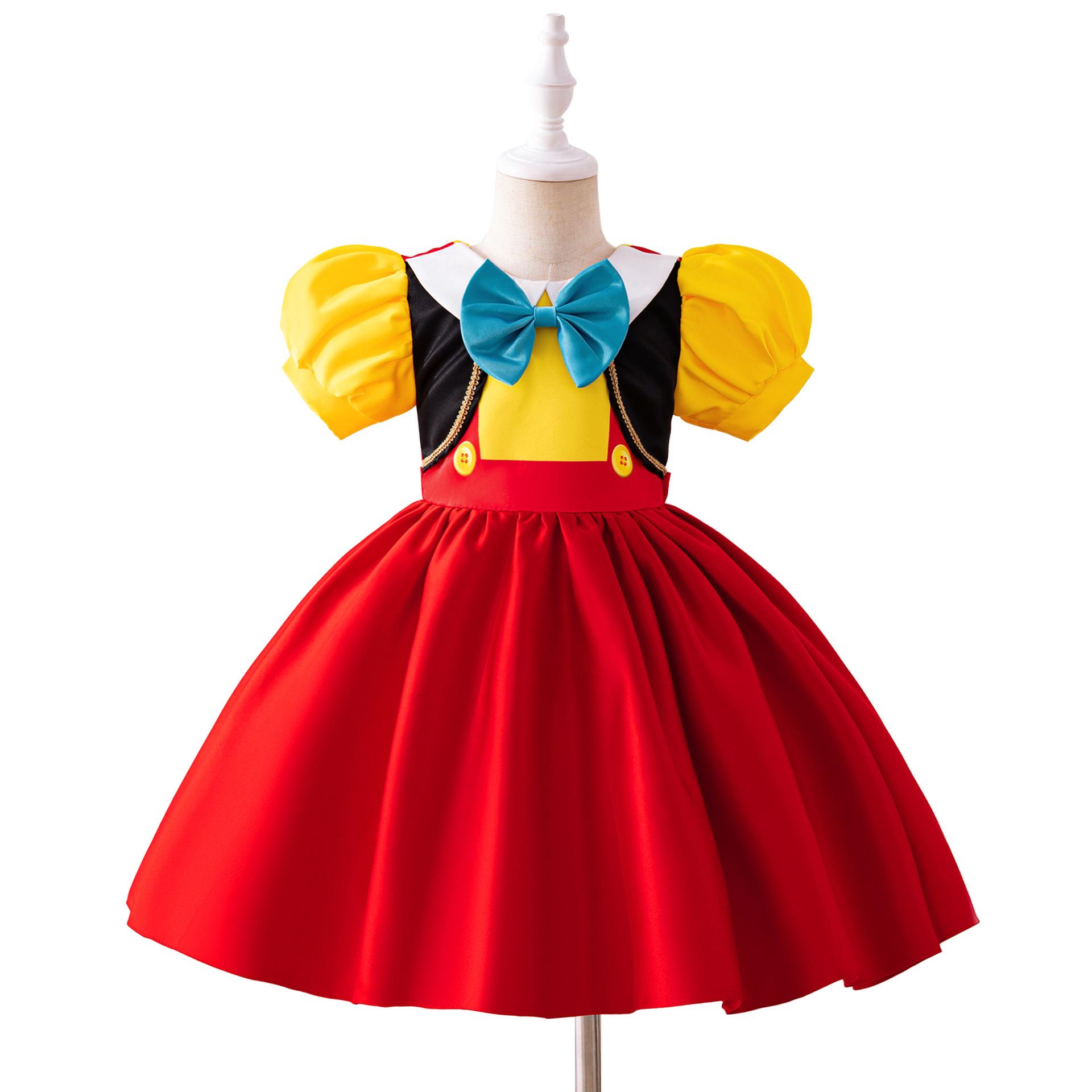 

Long-Nose Pinocchio Kids Cosplay Costume with Puffy Skirt for Halloween Performances 120cm/5Y
