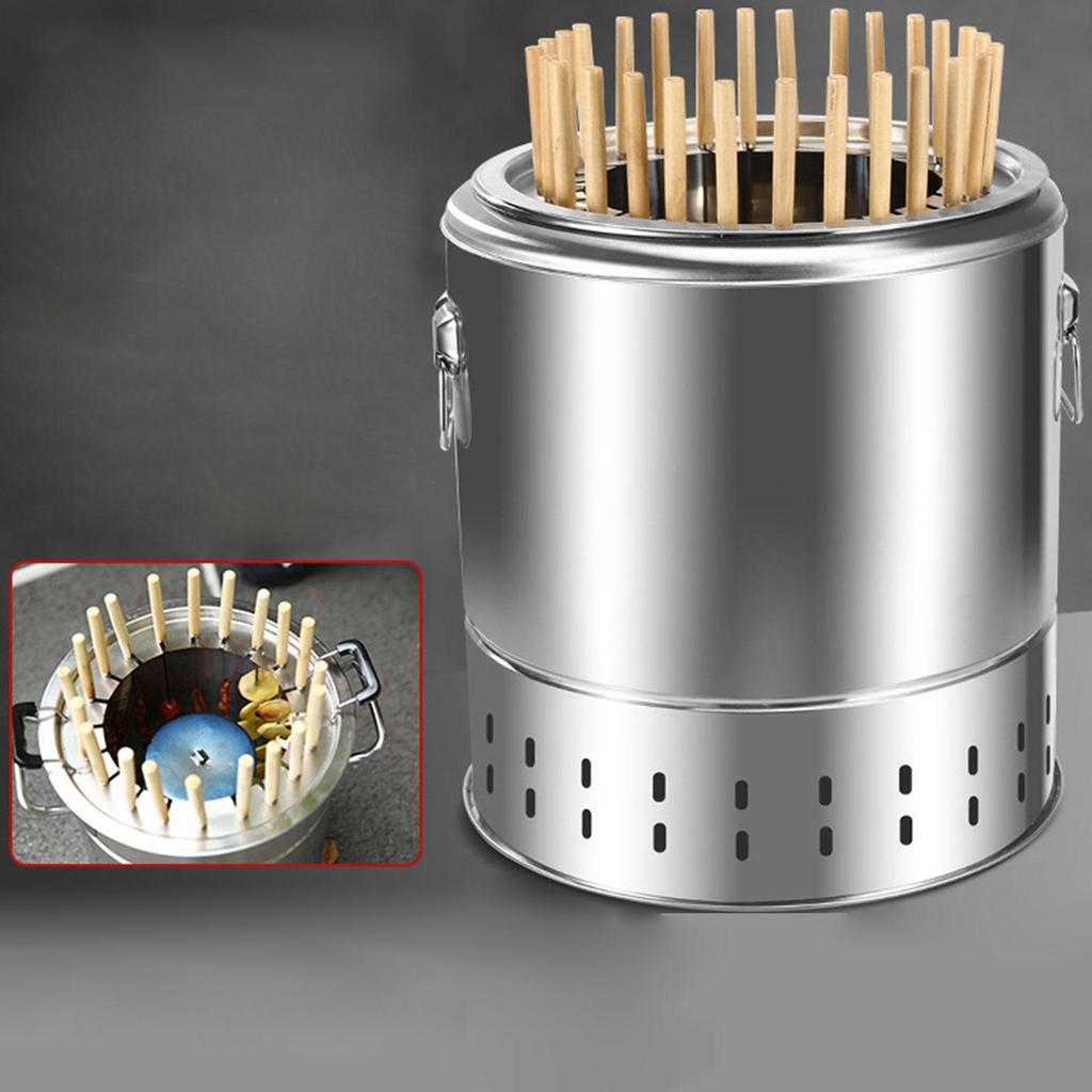 BBQ Grill Bucket Uniform Heat Smokeless for Grilling Backpacking Camping