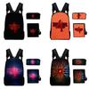 Anime Style Three-piece Backpack Set For Kids With Geometric Pattern And Pencil Case