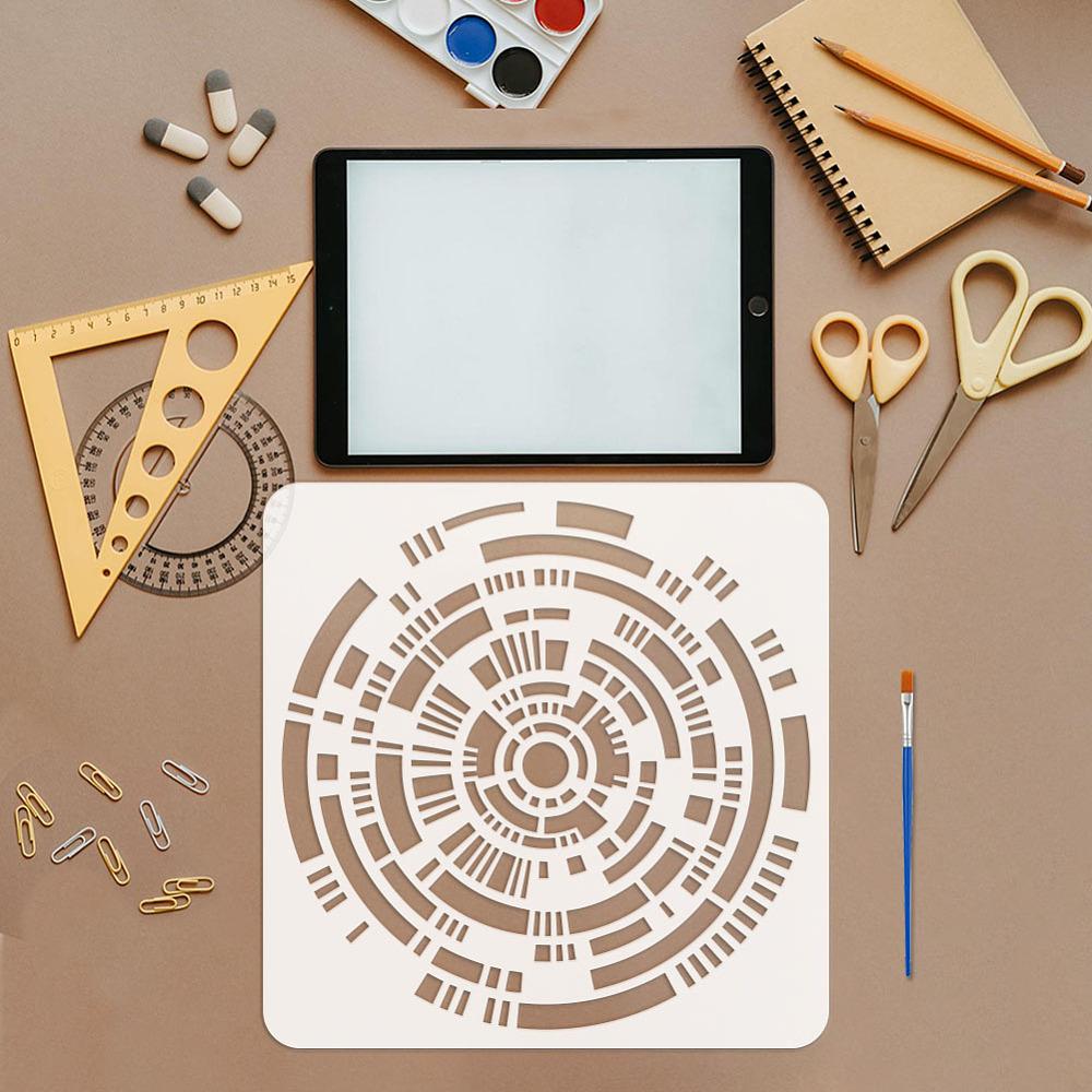 PET Hohl geschnittene Zeichenmalvorlagen, für DIY Scrapbook, Fotoalbum, gemischte Formen, 30x30cm