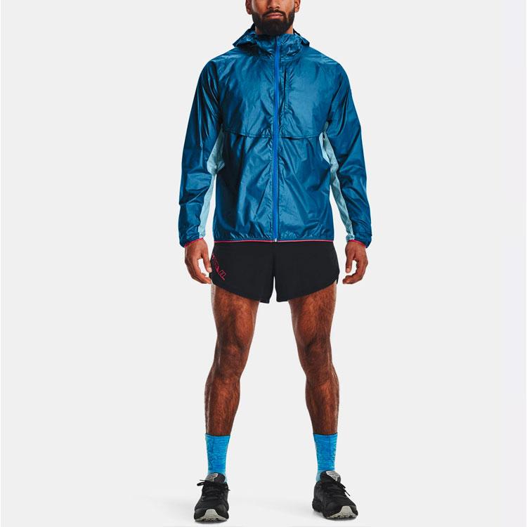 Under Armour Solid Color Sports Hooded Jacket Men Jackets Cruise-Navy 1369205-899